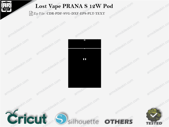 Lost Vape PRANA S 12W Pod Skin Template Vector