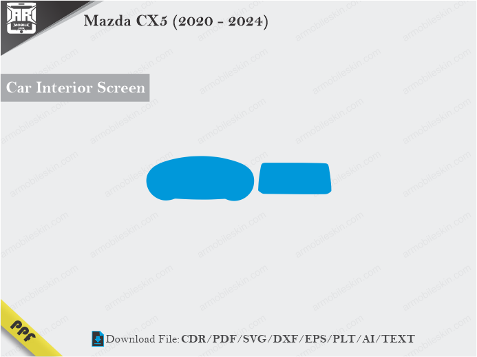 Mazda CX5 (2020 - 2024) Car Screen Cutting Template Vector