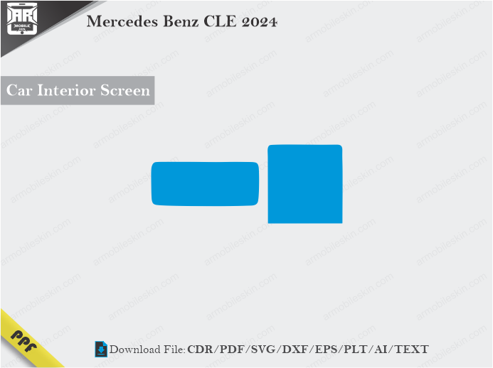 Mercedes Benz CLE 2024 Car Screen Cutting Template Vector