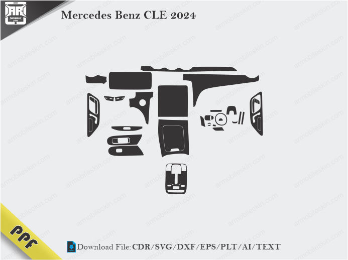 Mercedes Benz CLE 2024 Car Interior Wrap Template