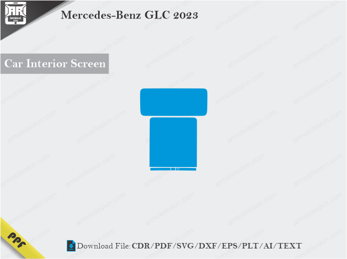 Mercedes-Benz GLC 2023 Car Screen Cutting Template Vector