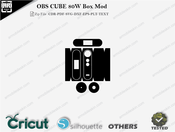 OBS CUBE 80W Box Mod Skin Template Vector