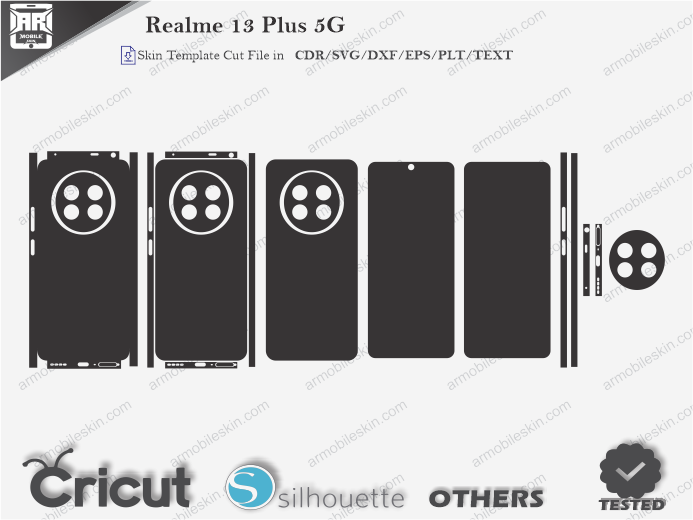 Realme 13 Plus 5G Skin Template Vector