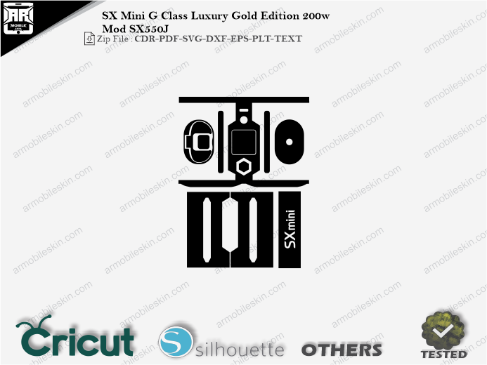 SX Mini G Class Luxury Gold Edition 200w Mod SX550J Skin Template Vector