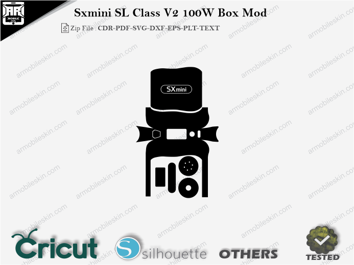 SXmini SL Class V2 100W Box Mod Skin Template Vector