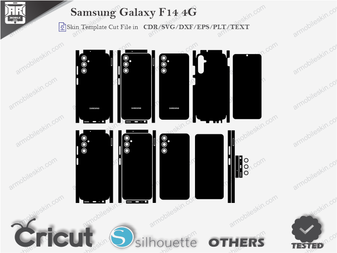 Samsung Galaxy F14 4G Skin Template Vector