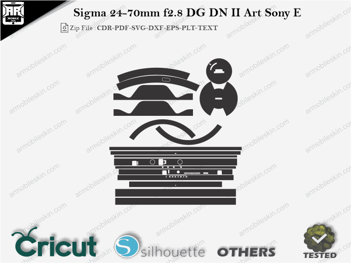 Sigma 24-70mm f2.8 DG DN II Art Sony E Skin Template Vector