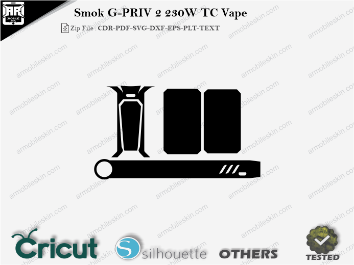 Smok G-PRIV 2 230W TC Vape Skin Template Vector