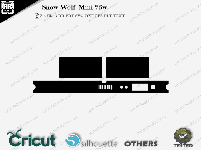 Snow Wolf Mini 75w Skin Template Vector