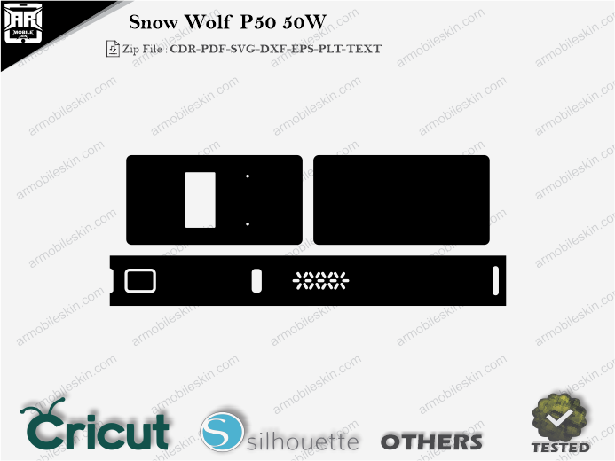 Snow Wolf P50 50W Skin Template Vector