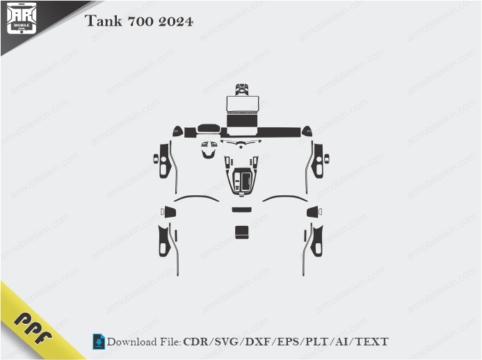 Tank 700 2024 Interior PPF Cut Template Vector