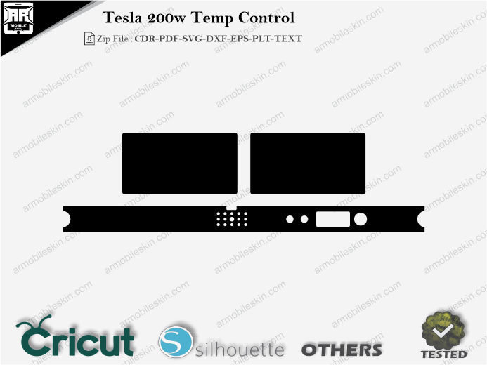 Tesla 200w Temp Control Skin Template Vector