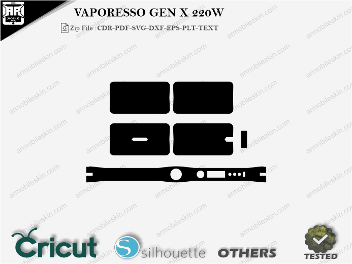 VAPORESSO GEN X 220W Skin Template Vector