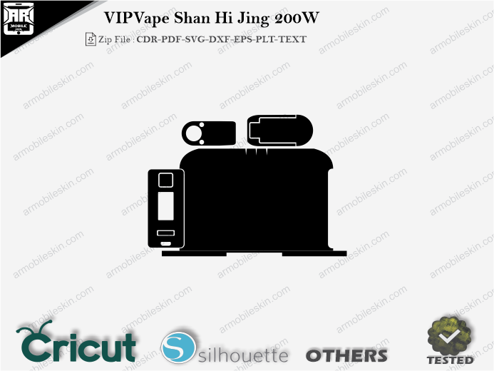 VIPVape Shan Hi Jing 200W Skin Template Vector