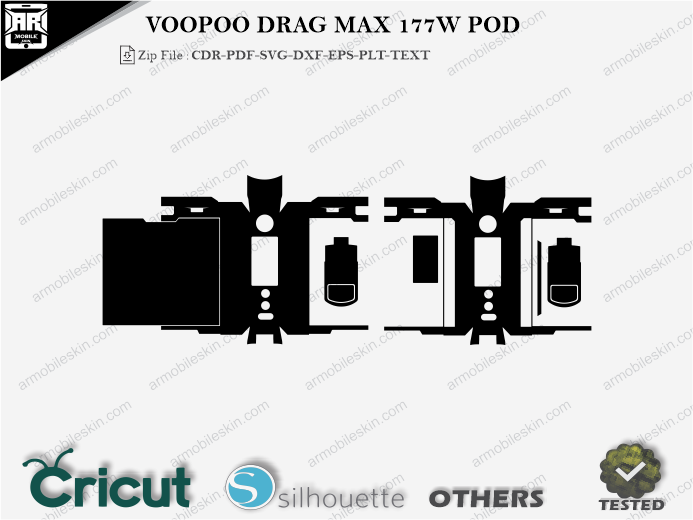 VOOPOO DRAG MAX 177W POD Skin Template Vector