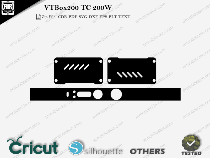 VTBox200 TC 200W Skin Template Vector