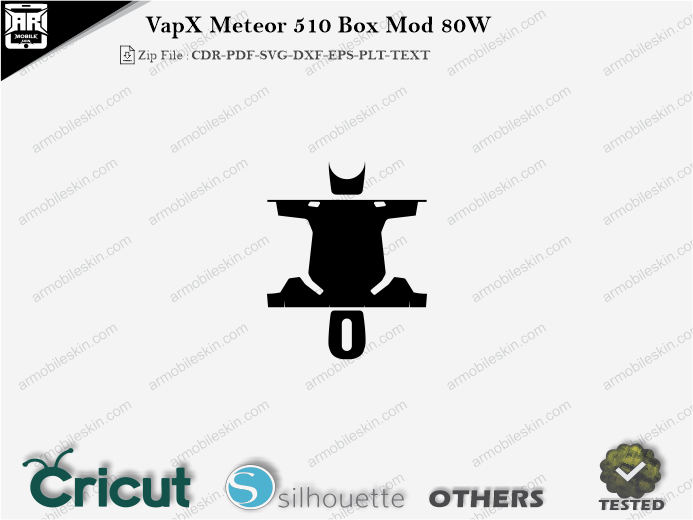 VapX Meteor 510 Box Mod 80W Skin Template Vector