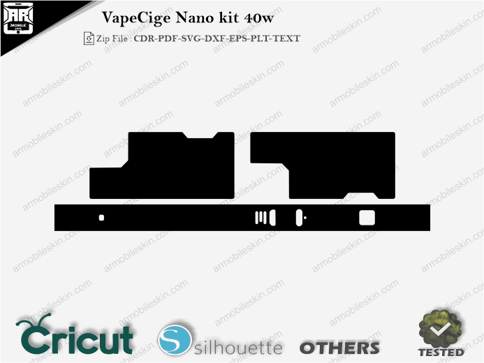 VapeCige Nano kit 40w Skin Template Vector