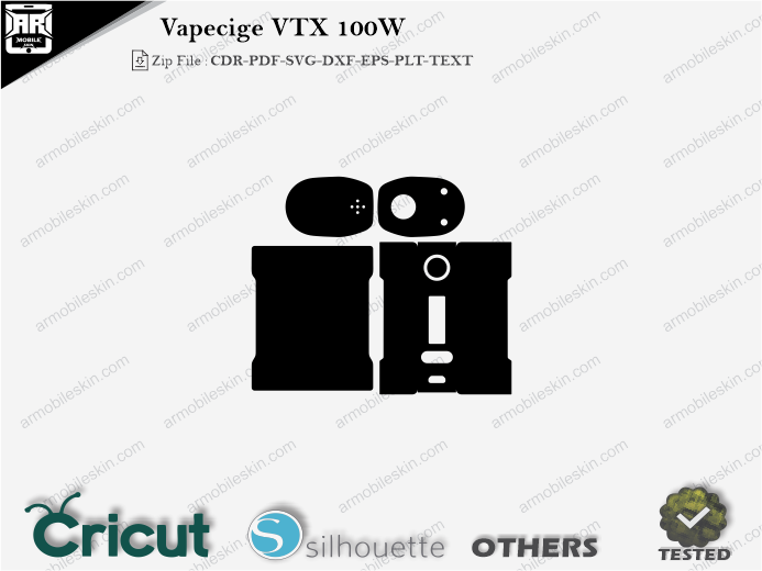 Vapecige VTX 100W Skin Template Vector