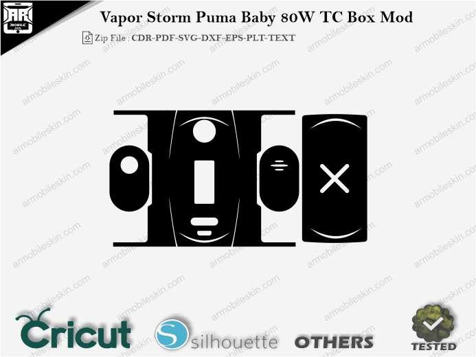 Vapor Storm Puma Baby 80W TC Box Mod Skin Template Vector