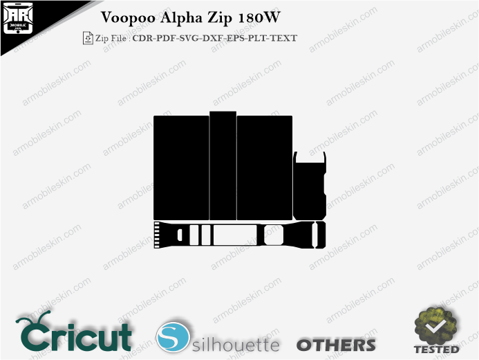 Voopoo Alpha Zip 180W Skin Template Vector