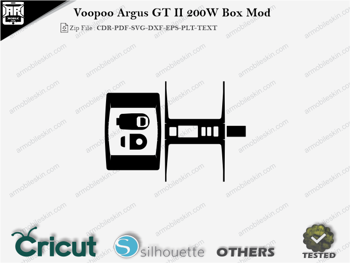 Voopoo Argus GT II 200W Box Mod Skin Template Vector