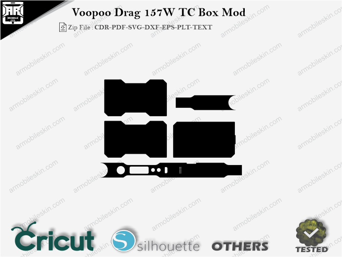 Voopoo Drag 157W TC Box Mod Skin Template Vector