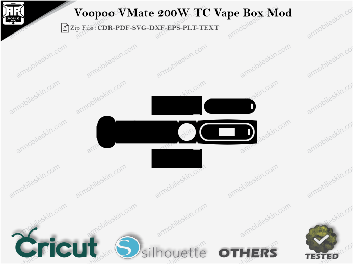 Voopoo VMate 200W TC Vape Box Mod Skin Template Vector