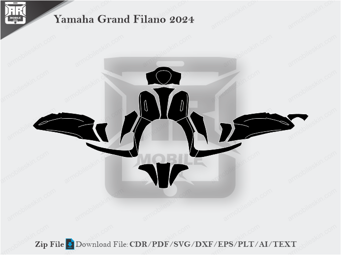 Yamaha Grand Filano 2024 Wrap Skin Template