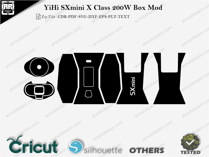 YiHi SXmini X Class 200W Box Mod Skin Template Vector