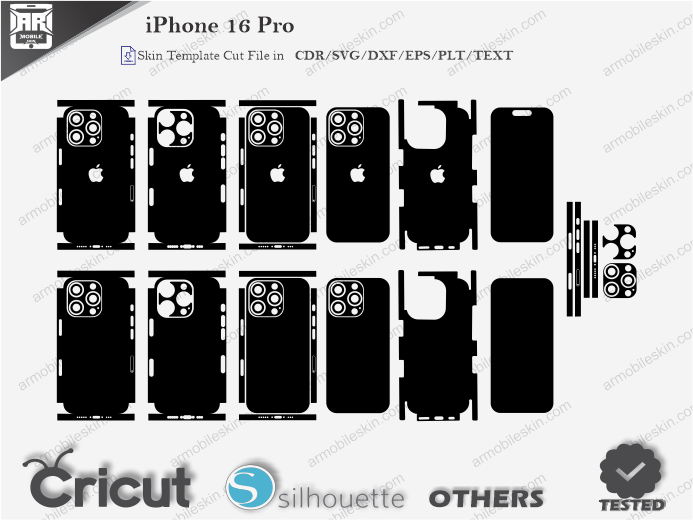 iPhone 16 Pro Skin Template Vector