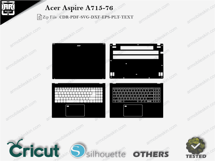 Acer Aspire A715-76 Skin Template Vector