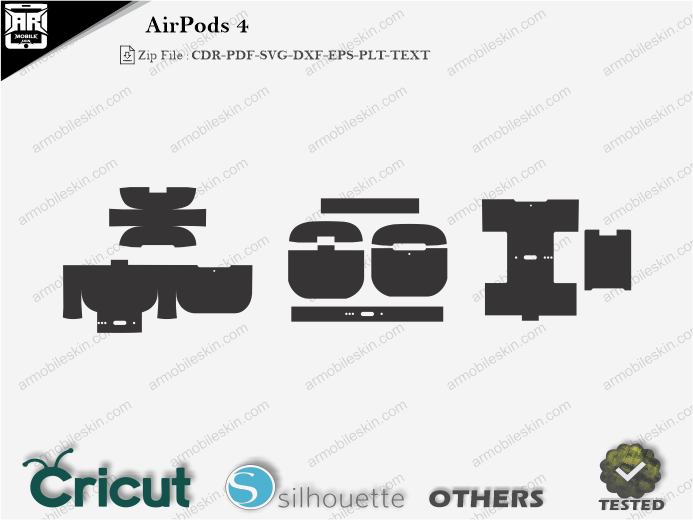 AirPods 4 Skin Template Vector