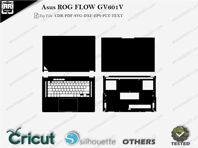 Asus ROG FLOW GV601V Skin Template Vector