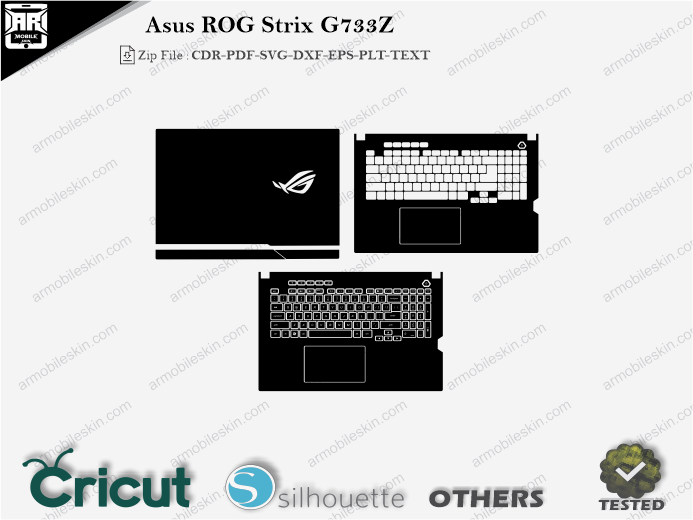 Asus ROG Strix G733Z Skin Template Vector