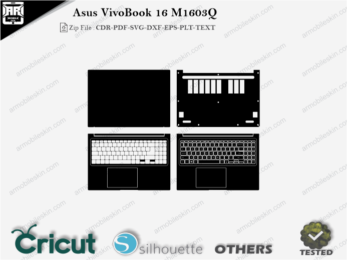 Asus VivoBook 16 M1603Q Skin Template Vector