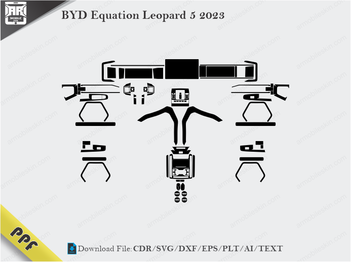 BYD Equation Leopard 5 2023 Interior PPF Cut Template Vector