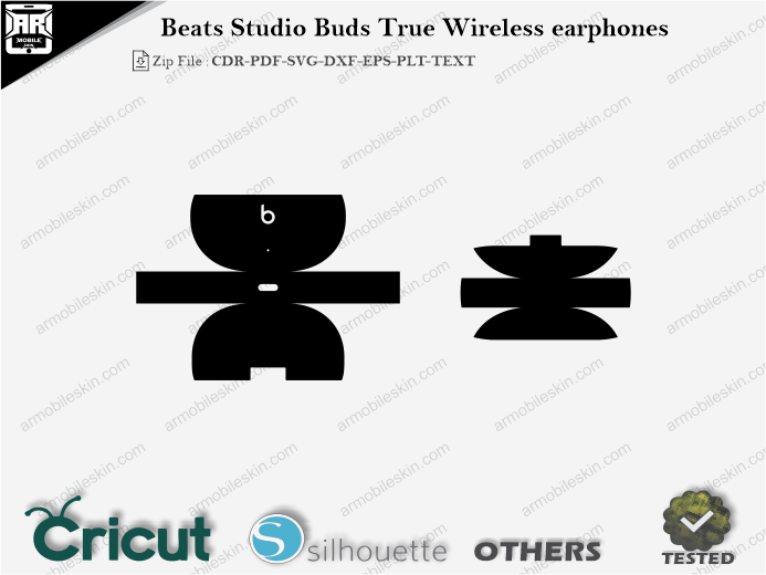 Beats Studio Buds True Wireless earphones Skin Template Vector