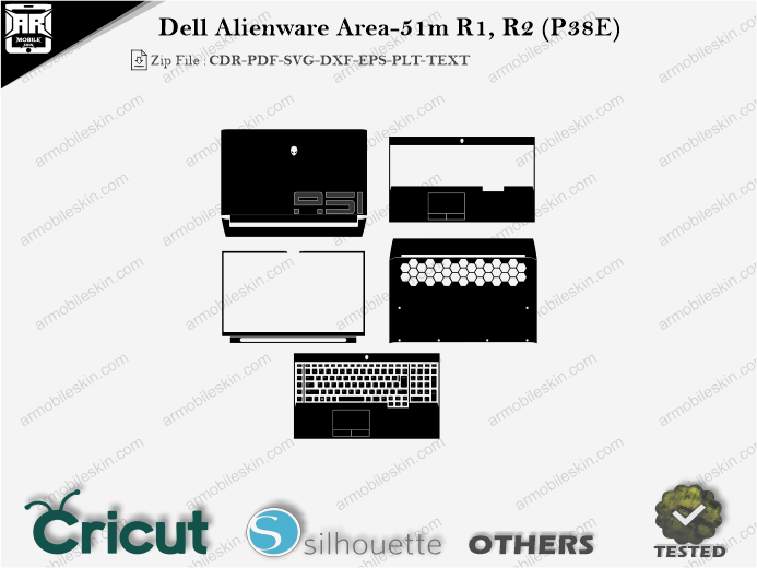 Dell Alienware Area-51m R1, R2 (P38E) Skin Template Vector