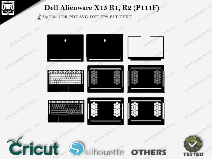 Dell Alienware X15 R1, R2 (P111F) Skin Template Vector