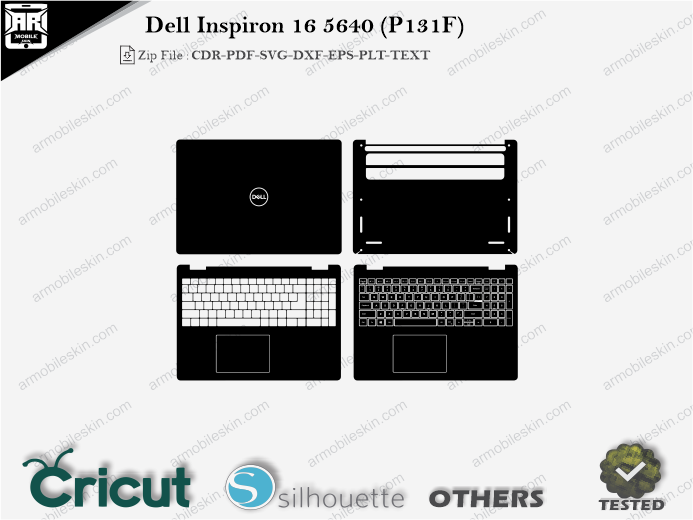 Dell Inspiron 16 5640 (P131F) Skin Template Vector