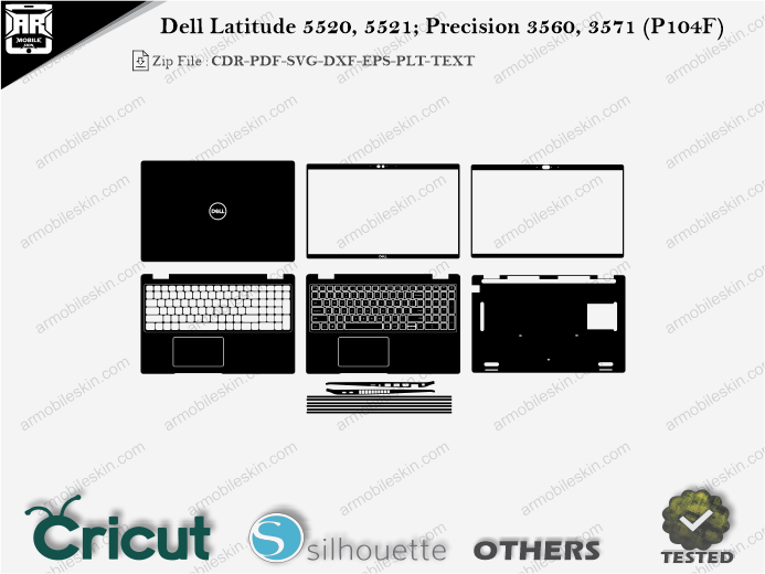 Dell Latitude 5520, 5521; Precision 3560, 3571 (P104F) Skin Template Vector