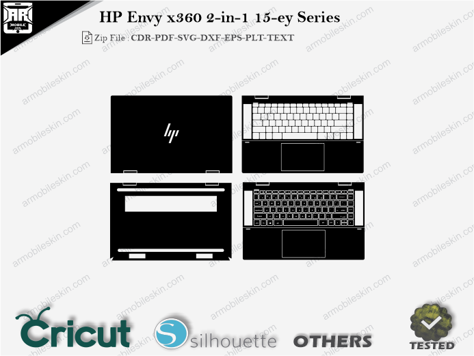 HP Envy x360 2-in-1 15-ey Series Skin Template Vector