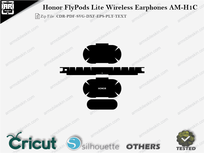 Honor FlyPods Lite Wireless Earphones AM-H1C Skin Template Vector