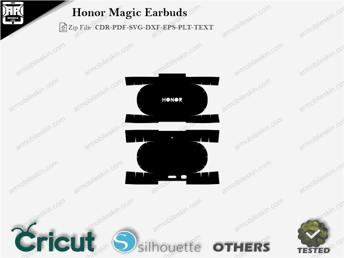 Honor Magic Earbuds Skin Template Vector