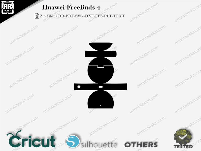 Huawei FreeBuds 4 Skin Template Vector