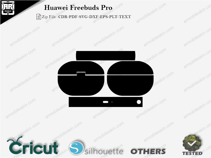 Huawei Freebuds Pro Skin Template Vector