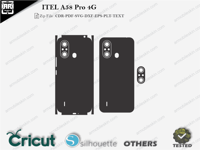 ITEL A58 Pro 4G Skin Template Vector