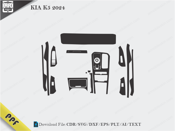 KIA K5 2024 Car Interior Wrap Template