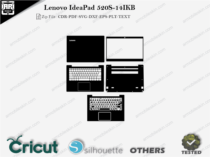 Lenovo IdeaPad 520S-14IKB Skin Template Vector